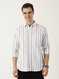 Premium Oxford White Striped Shirt (Tailored Fit)