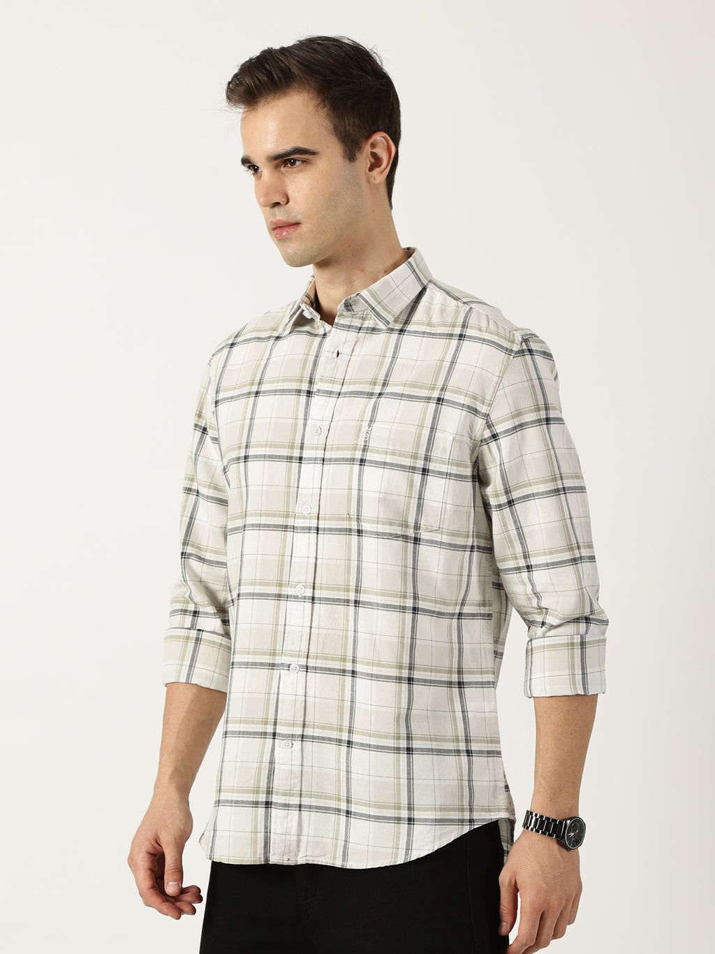 Premium Oxford White Check Shirt (Tailored Fit)
