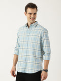 Premium Oxford Light Blue Check Shirt (Tailored Fit)