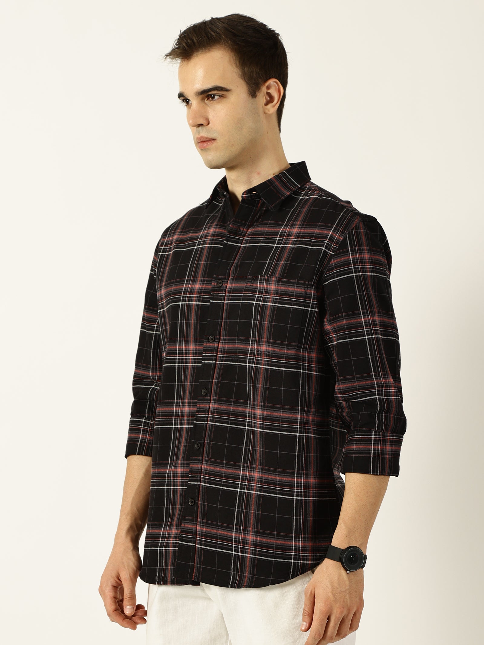 Premium Oxford Black Check Shirt (Tailored Fit)