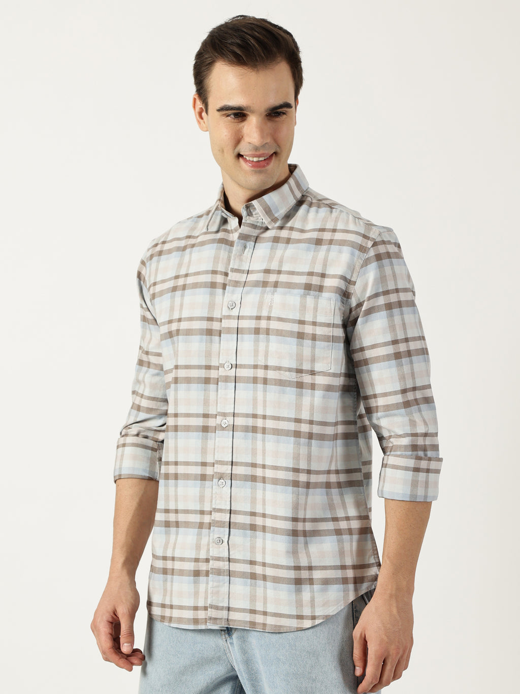 Premium Oxford Green Check Shirt (Tailored Fit)