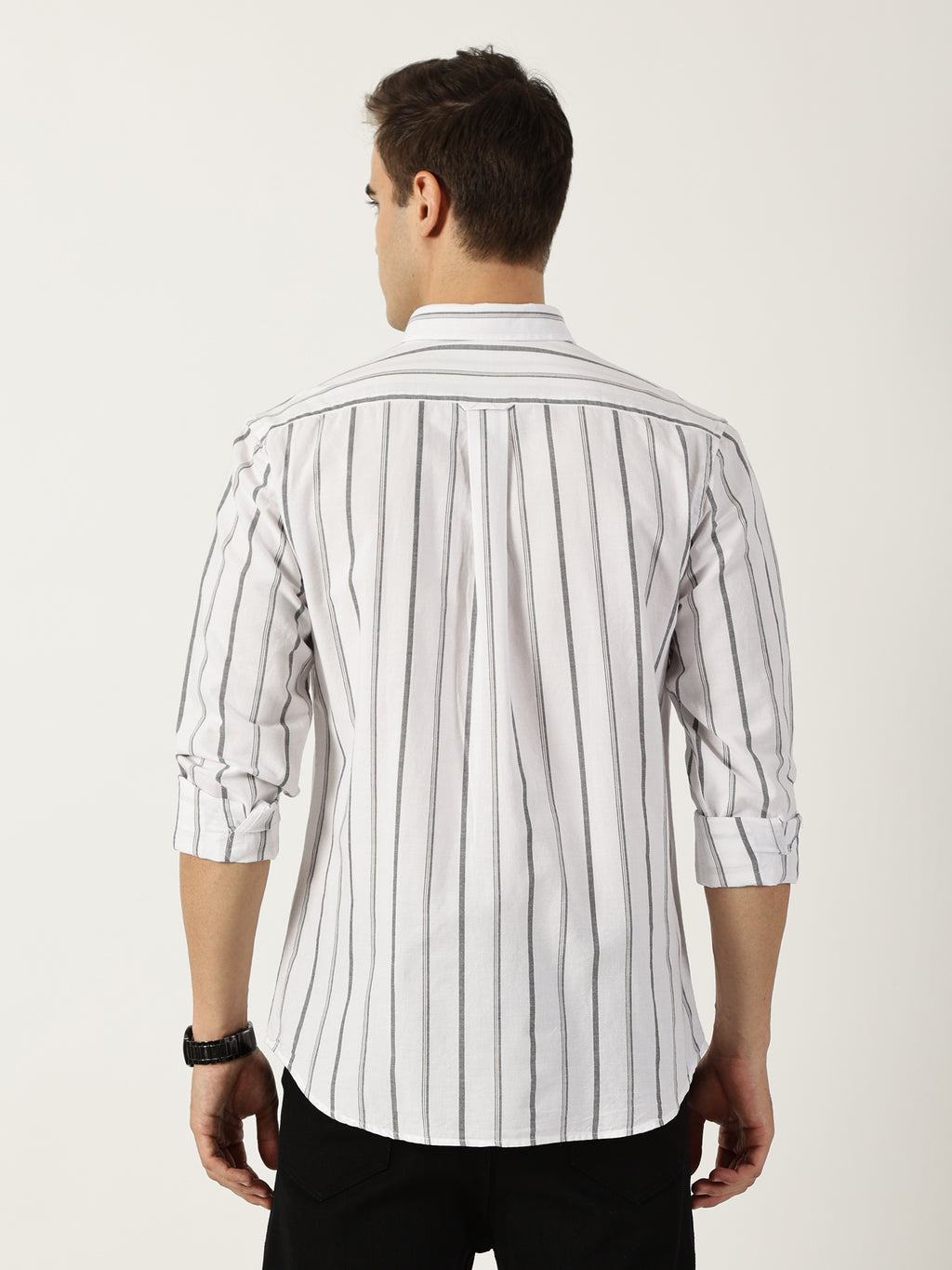Premium Oxford White Striped Shirt (Tailored Fit)