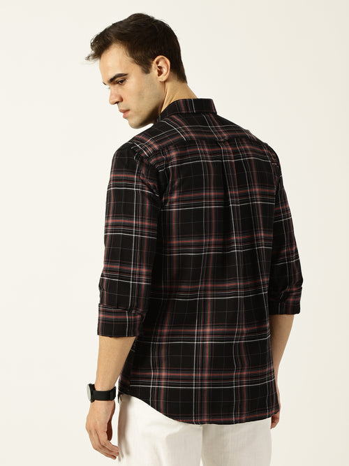 Premium Oxford Black Check Shirt (Tailored Fit)