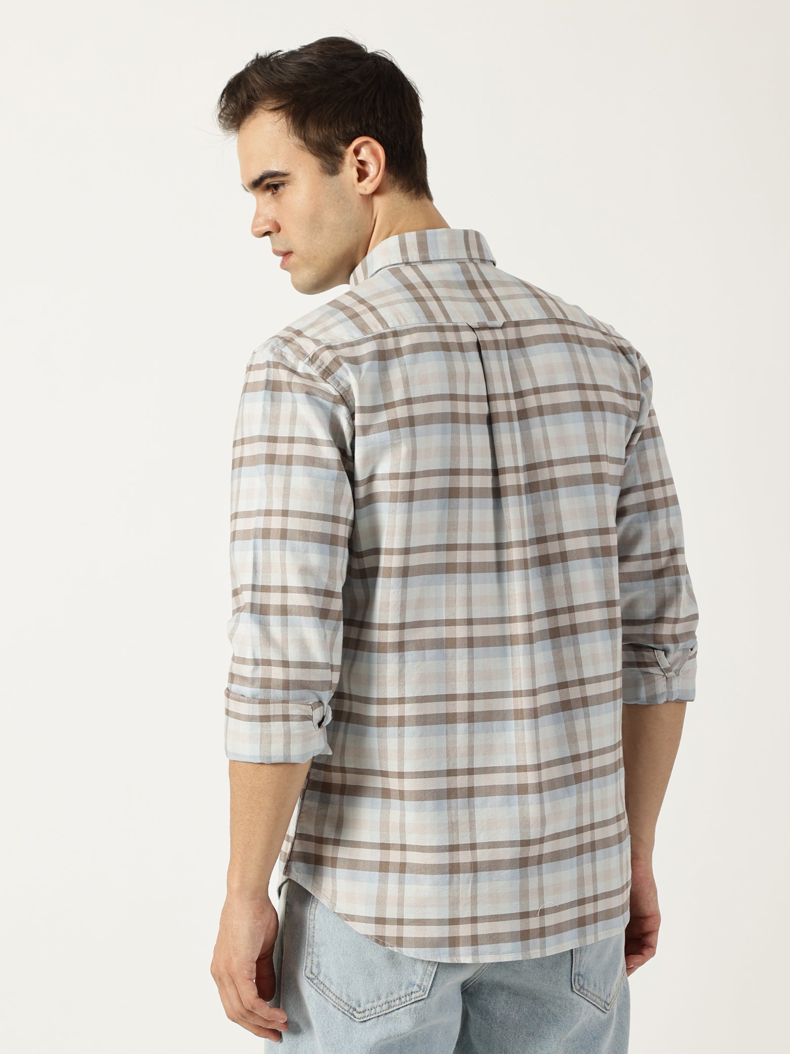 Premium Oxford Green Check Shirt (Tailored Fit)