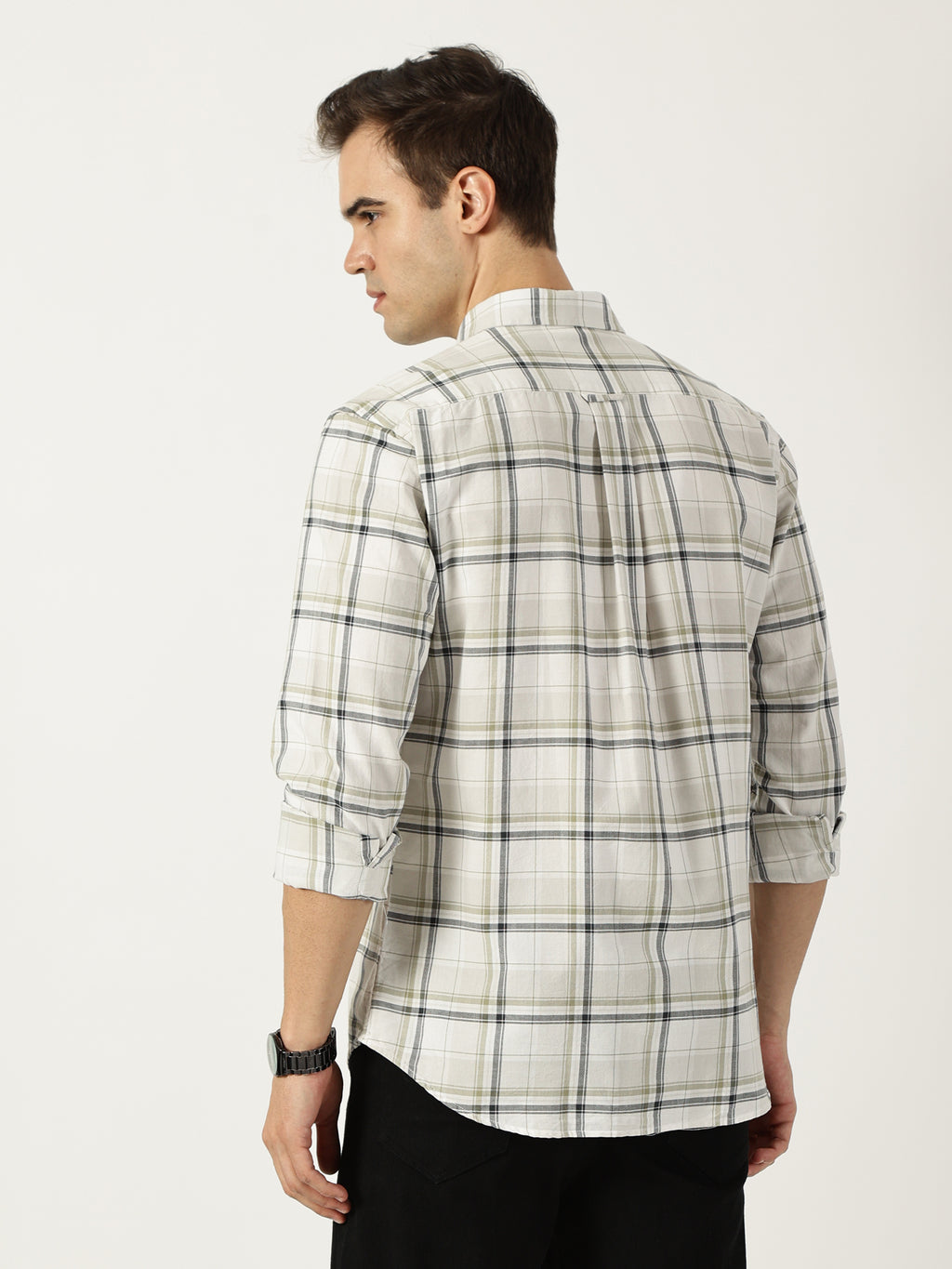 Premium Oxford White Check Shirt (Tailored Fit)
