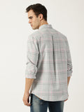 Premium Oxford Grey Check Shirt (Tailored Fit)