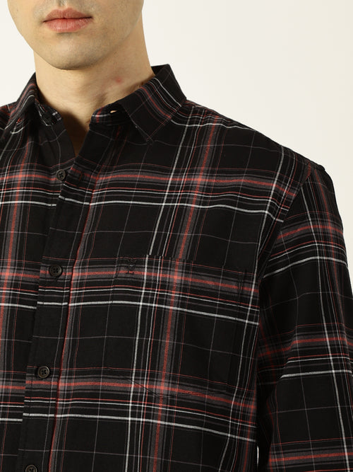 Premium Oxford Black Check Shirt (Tailored Fit)