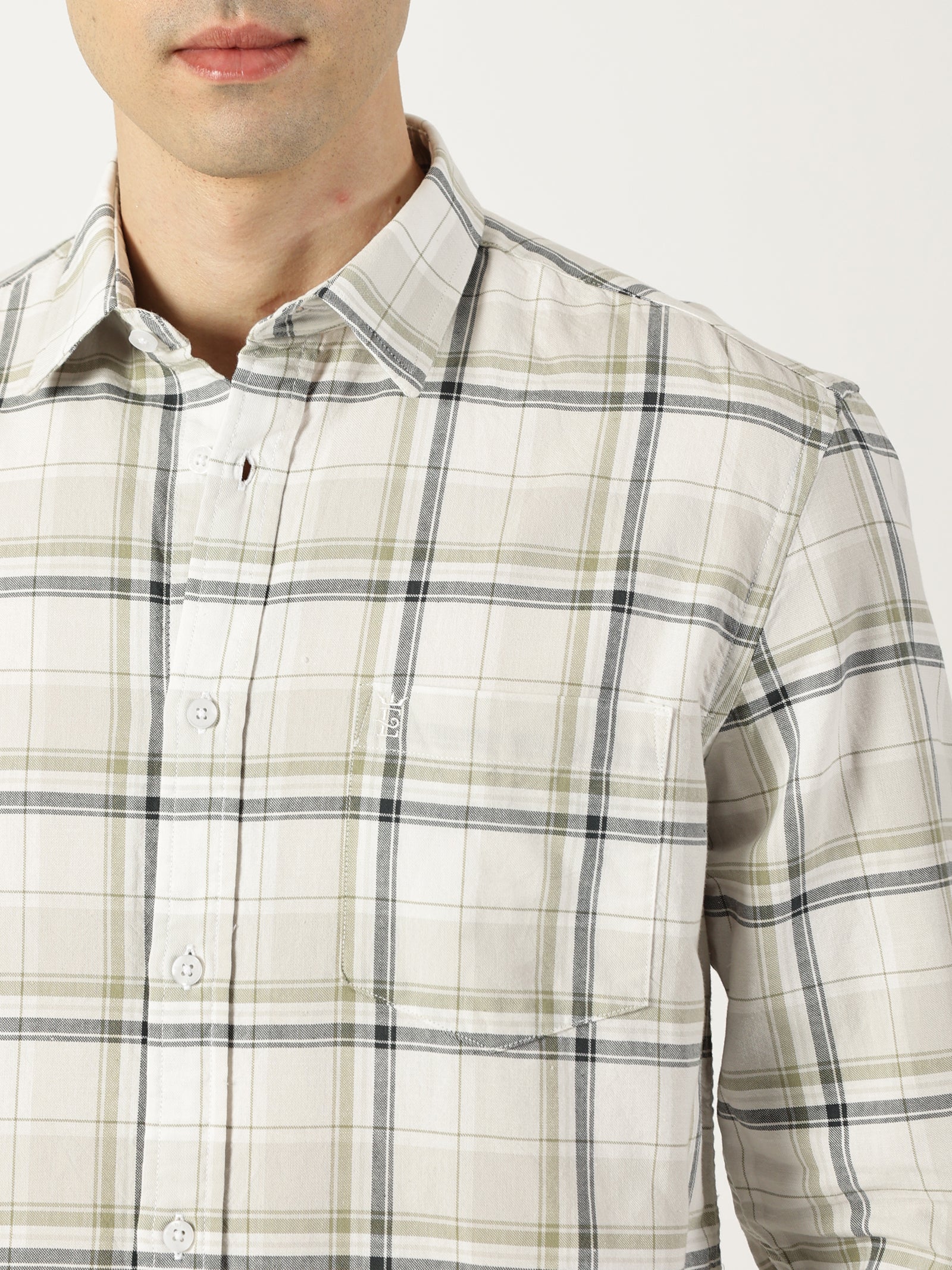 Premium Oxford White Check Shirt (Tailored Fit)