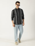 Premium Oxford Green Striped Shirt (Tailored Fit)