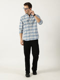 Premium Oxford Blue Check Shirt (Tailored Fit)