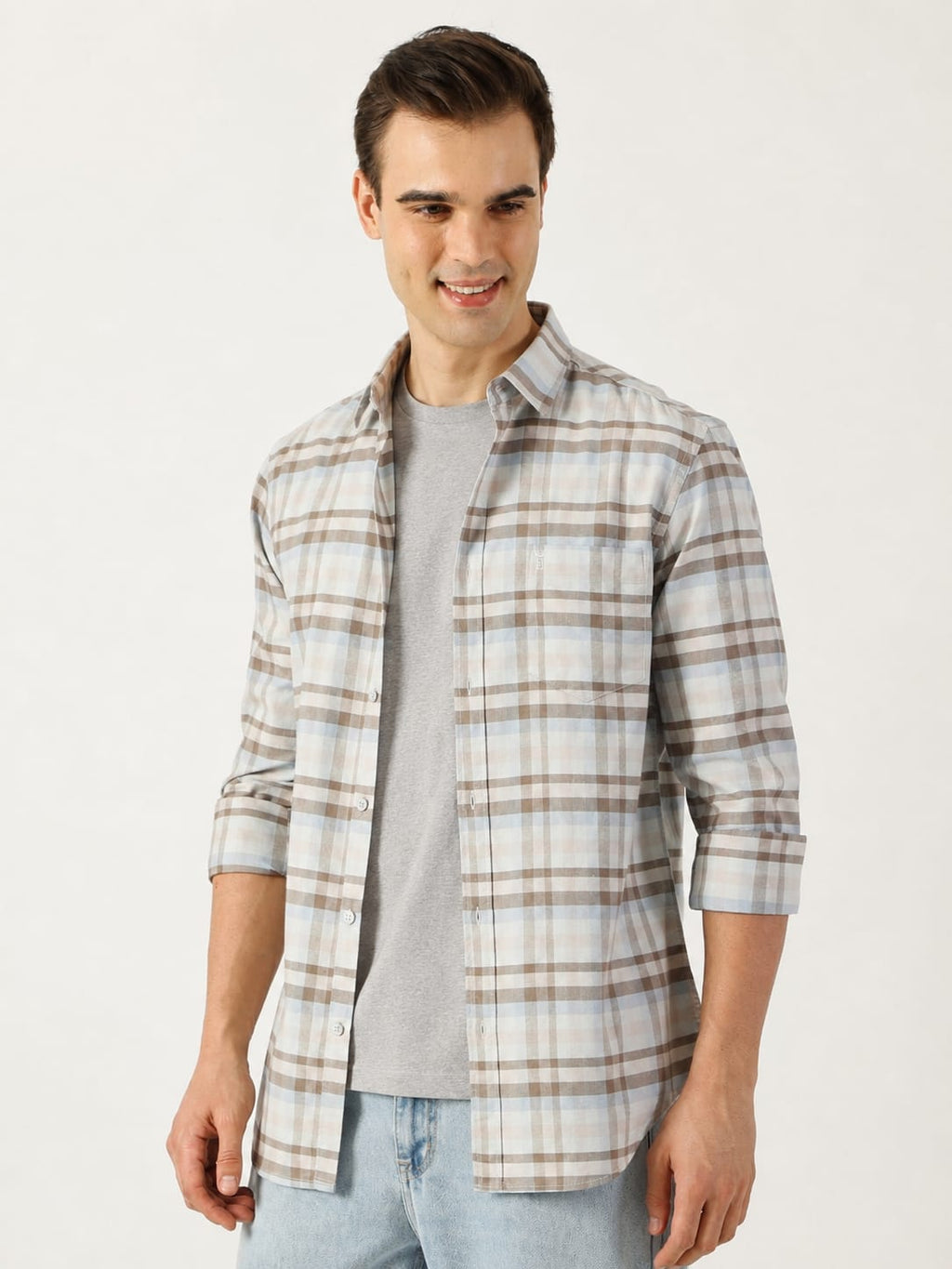 Premium Oxford Green Check Shirt (Tailored Fit)