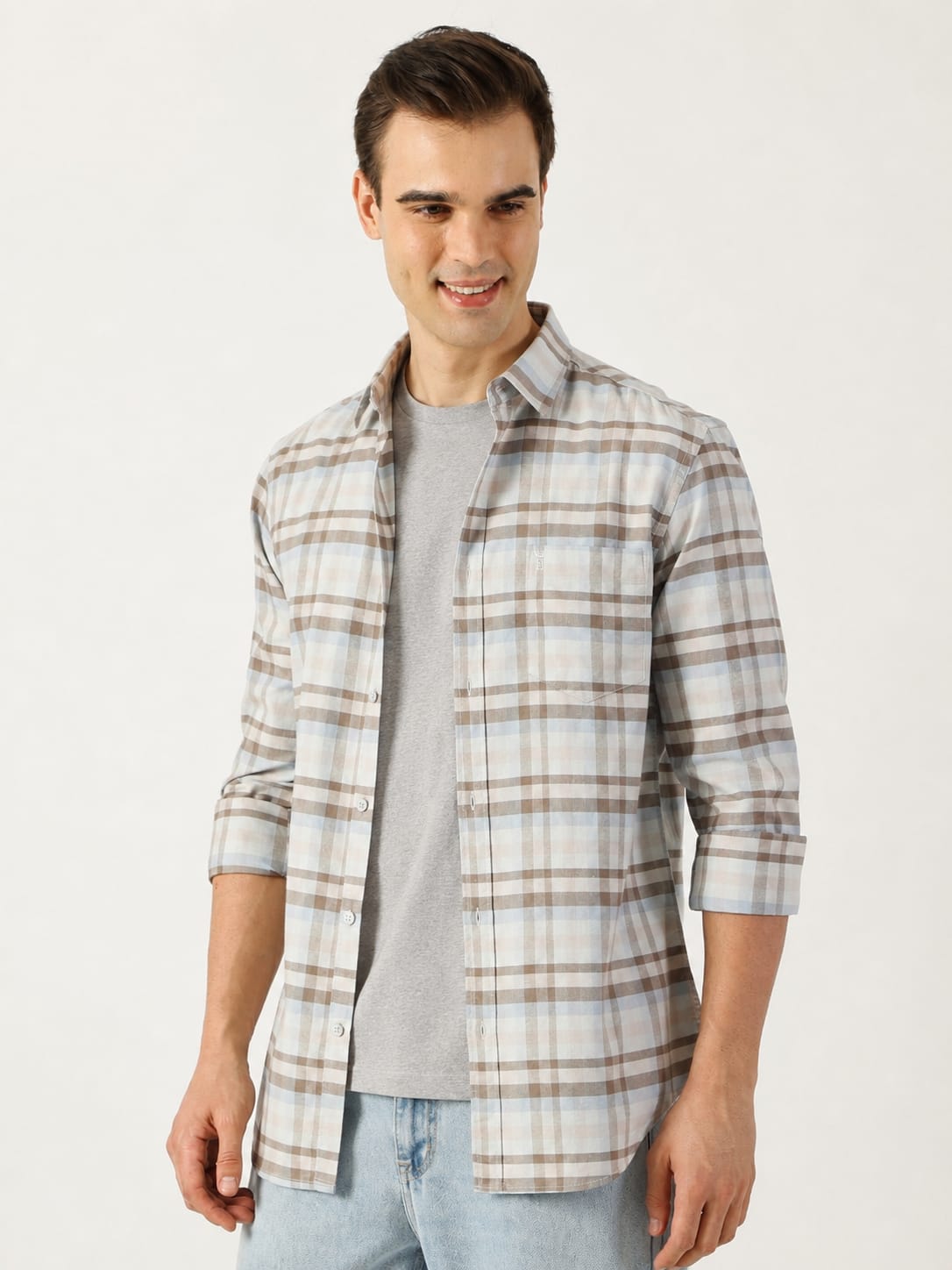 Premium Oxford Green Check Shirt (Tailored Fit)
